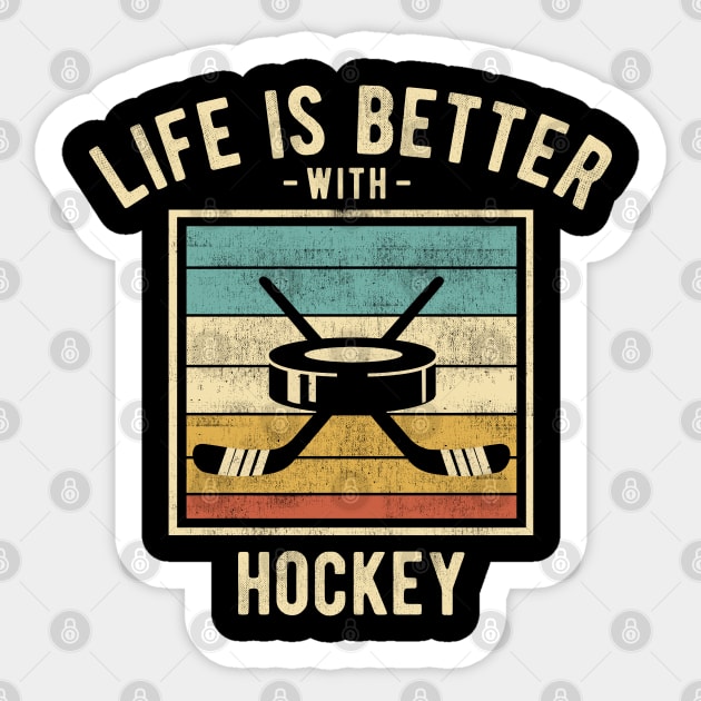 Hockey Sayings -  Retro Funny Hockey Lovers Gift Sticker by DnB